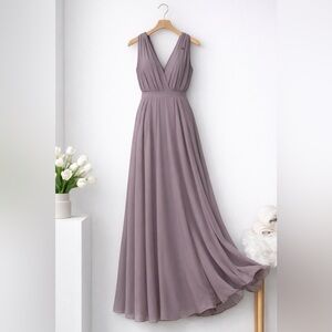 Lulu's Elegant Mauve Chiffon Maxi Dress – Flowy & Feminine ✨
